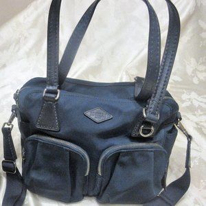 MZ WALLACE  Bag, Mz Wallace Shoulder  Handbag Navy Naylon with Leather trim